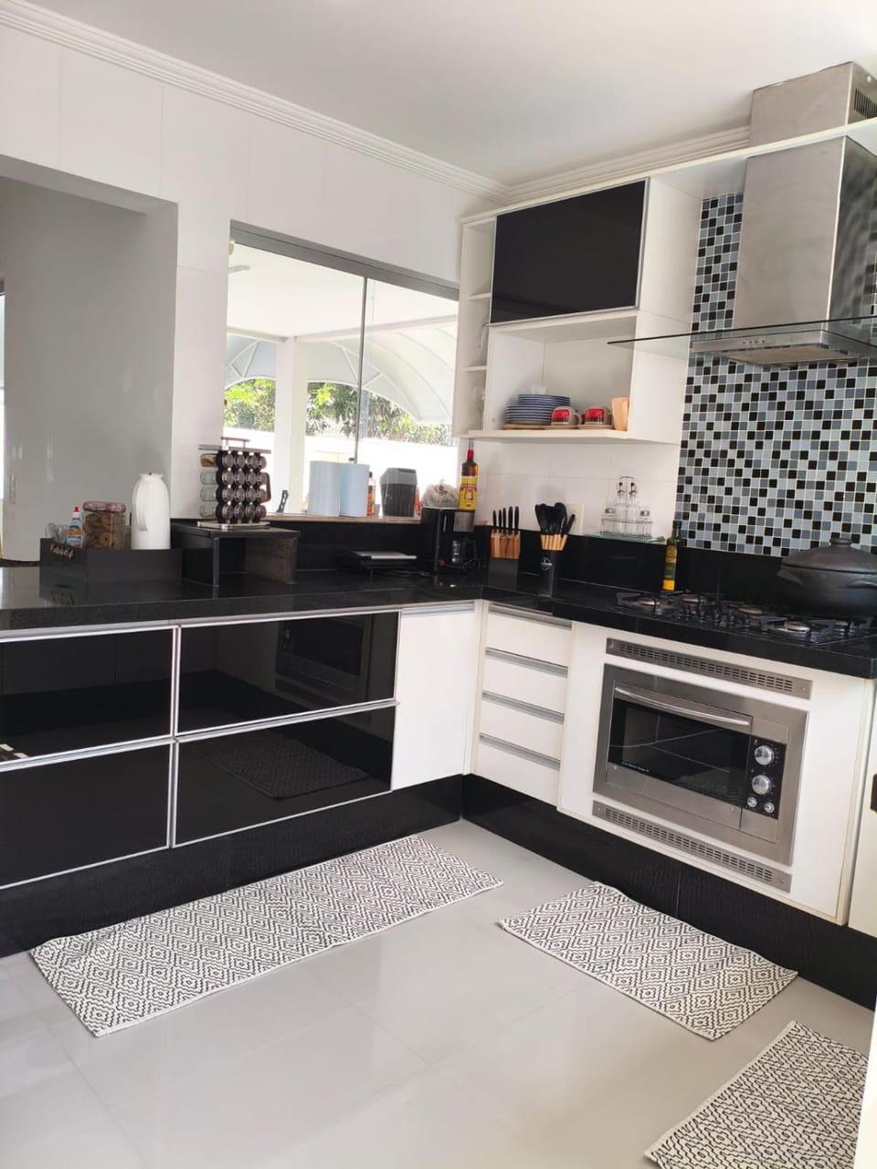 Kitchen or kitchenette, oven, stove, toaster