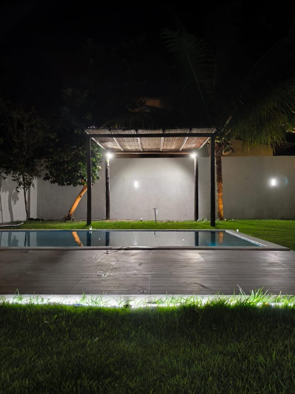 Night, Pool view, Swimming pool