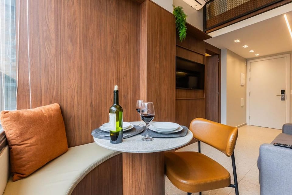 505 AP Brooklin luxo com mezanino e AC Apartment in Sao Paulo City