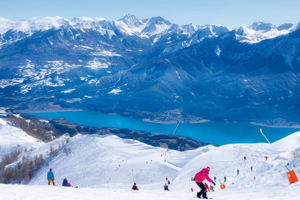 Natural landscape, Skiing, Lake view, Mountain view