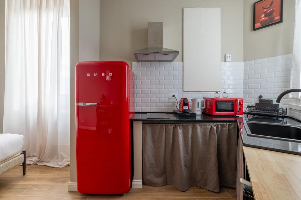 Kitchen or kitchenette, stove, kitchen
