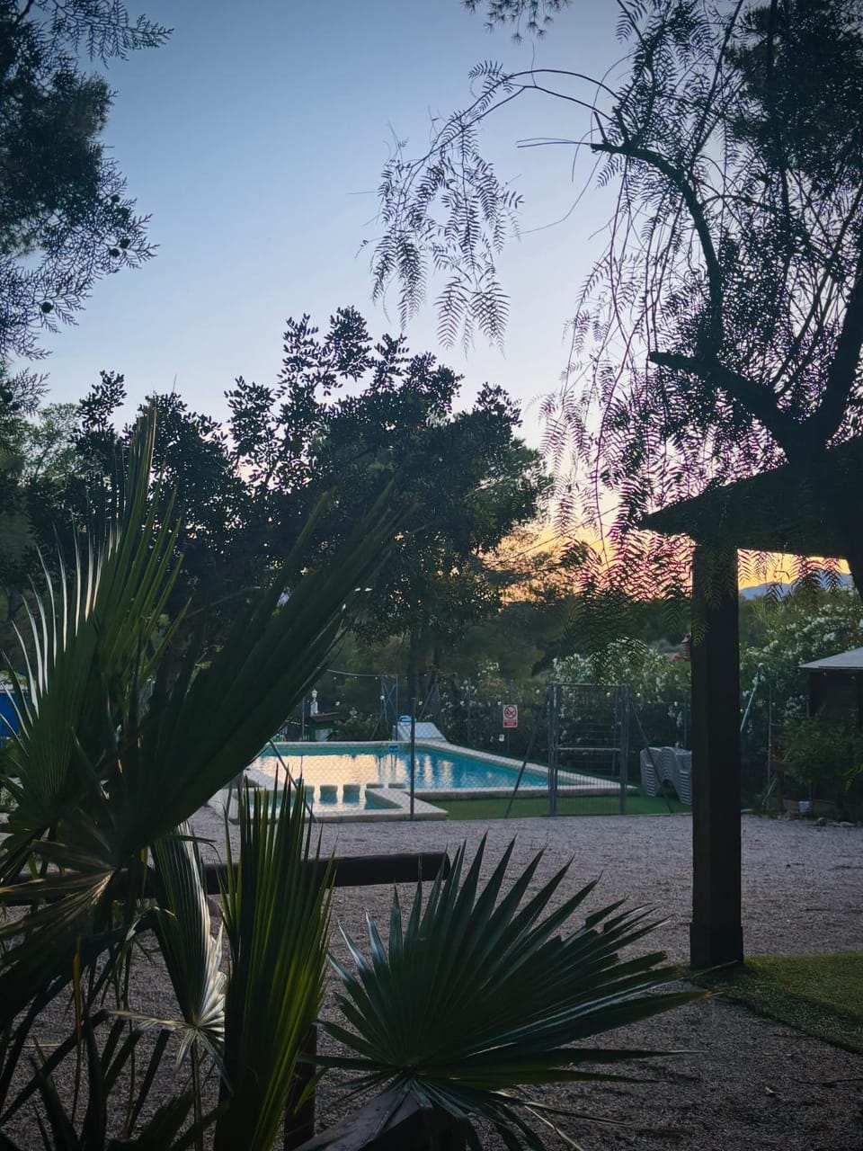 Natural landscape, Pool view, Swimming pool, Sunset