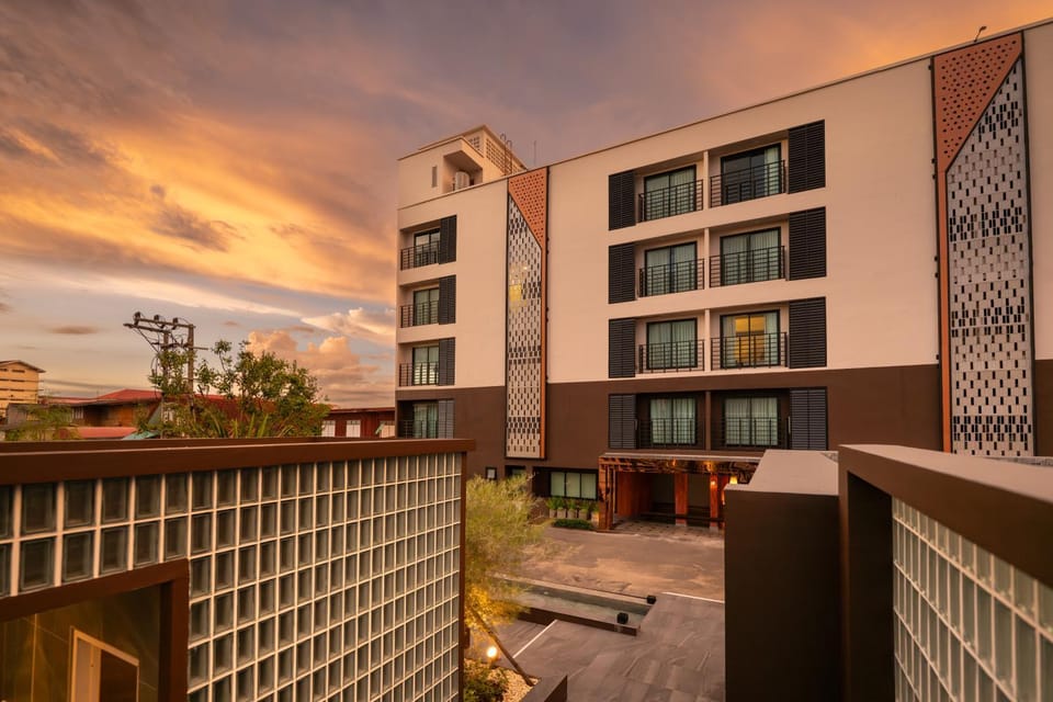 Property building, Sunset, Inner courtyard view