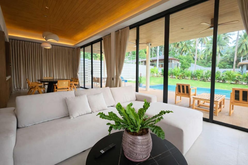 Patio, Living room, Seating area, Dining area, Pool view, Swimming pool