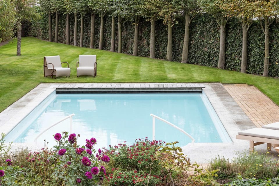 Patio, Spring, Day, Garden, Garden view, Pool view, Swimming pool, sunbed