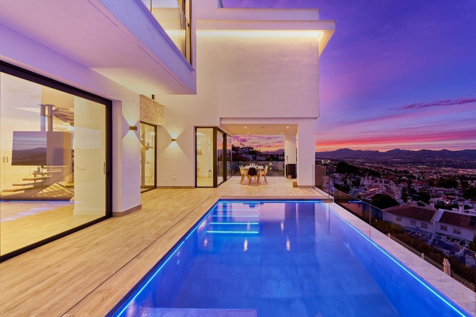 Swimming pool, Sunset