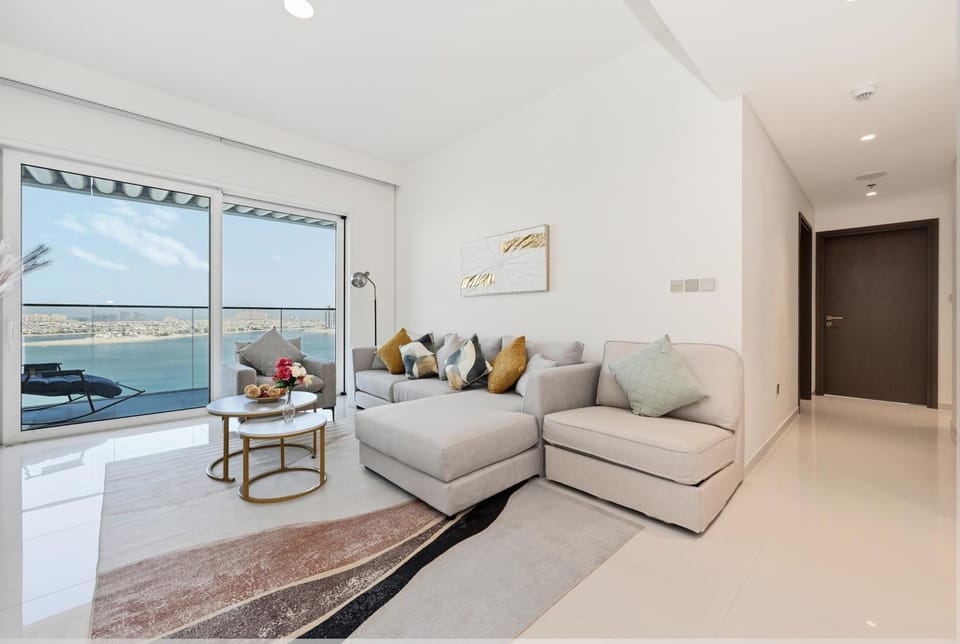Living room, Seating area, Sea view