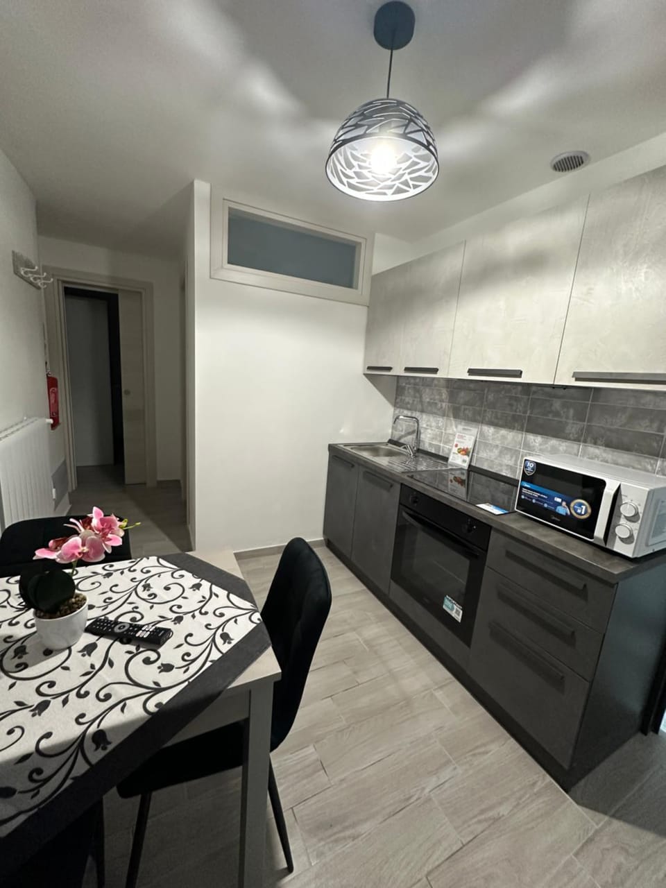 Kitchen or kitchenette, oven, stove