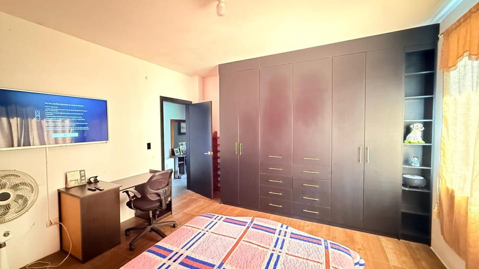 Shower, Bed, Photo of the whole room, Guests, Garden view, flat iron, furniture, internet, towels, wardrobe, air conditioner