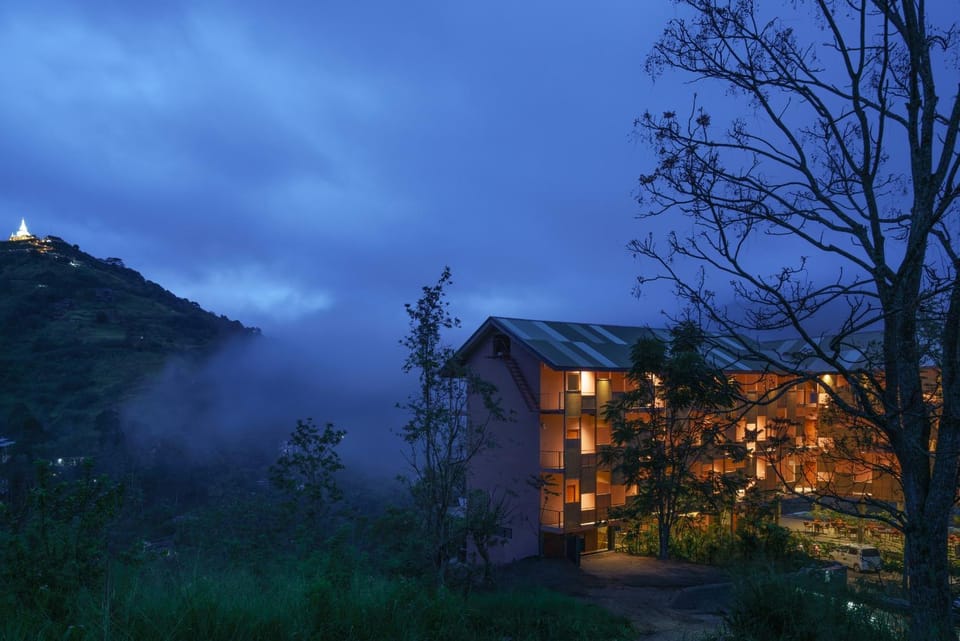 Property building, Night, Natural landscape, Mountain view