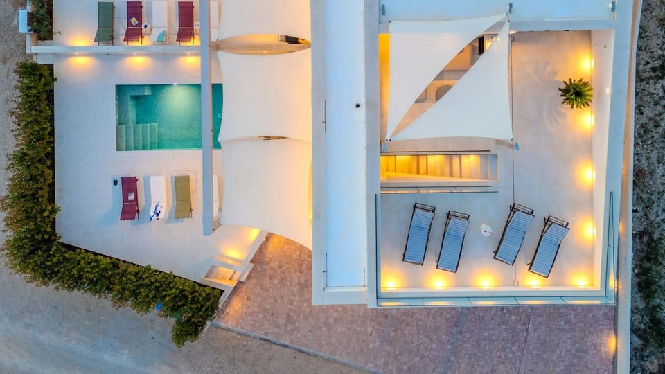 Property building, Patio, Night, Bird's eye view, Balcony/Terrace