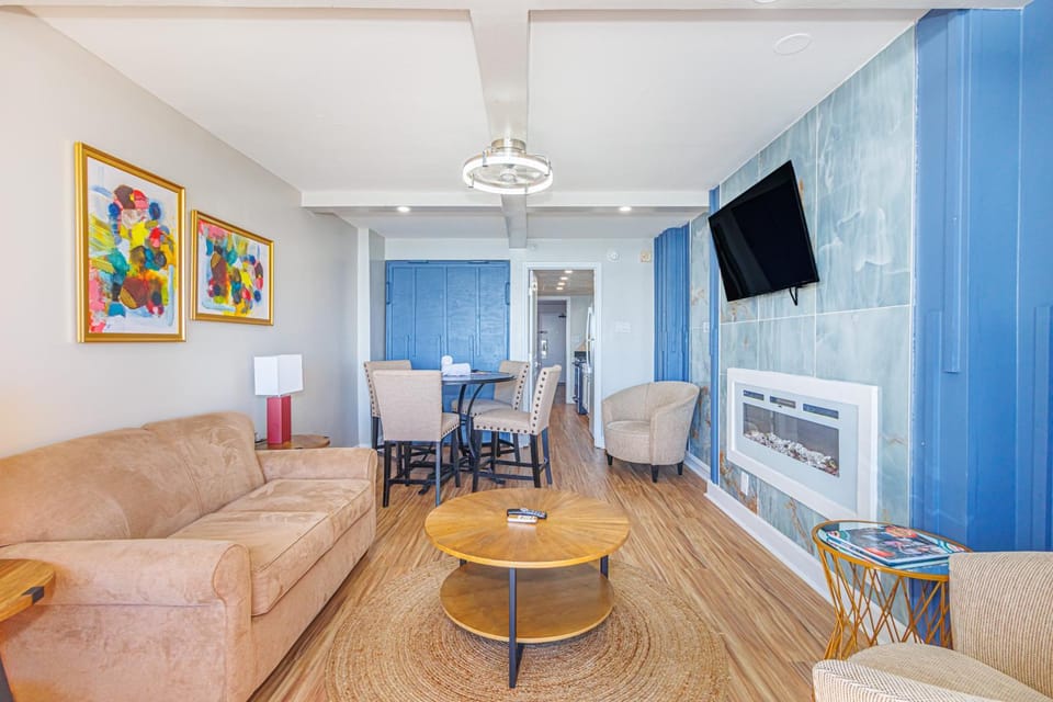 Chic Oceanfront Retreat with Fireplace-Steps from the Beach- Landmark 1036 House in Myrtle Beach