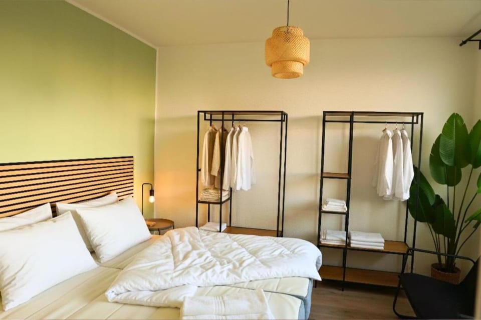 Bed, Photo of the whole room, Bedroom, towels, wardrobe