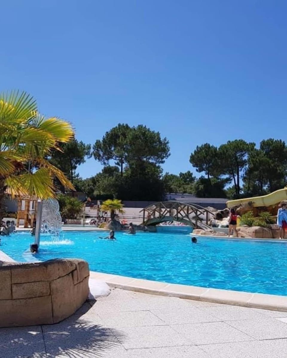 Swimming pool, sunbed