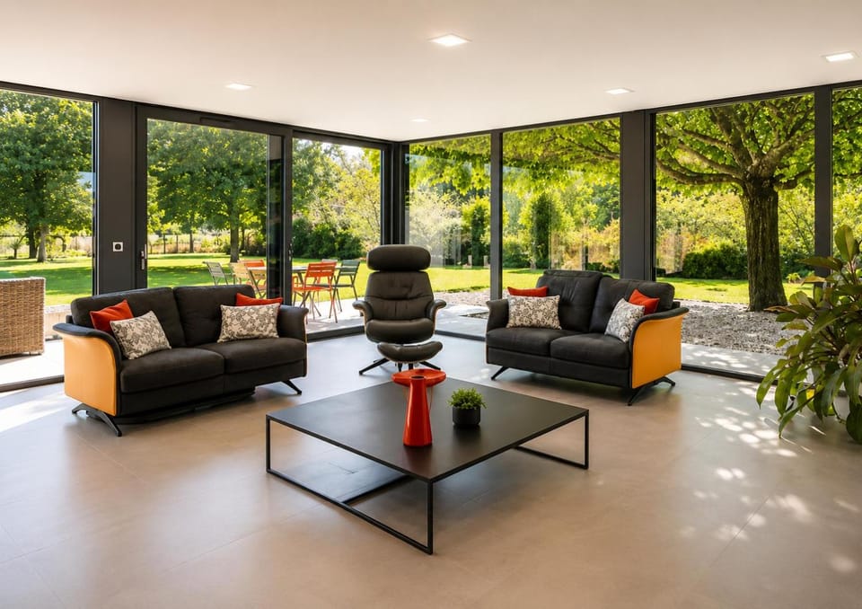 TV and multimedia, Living room, Garden view