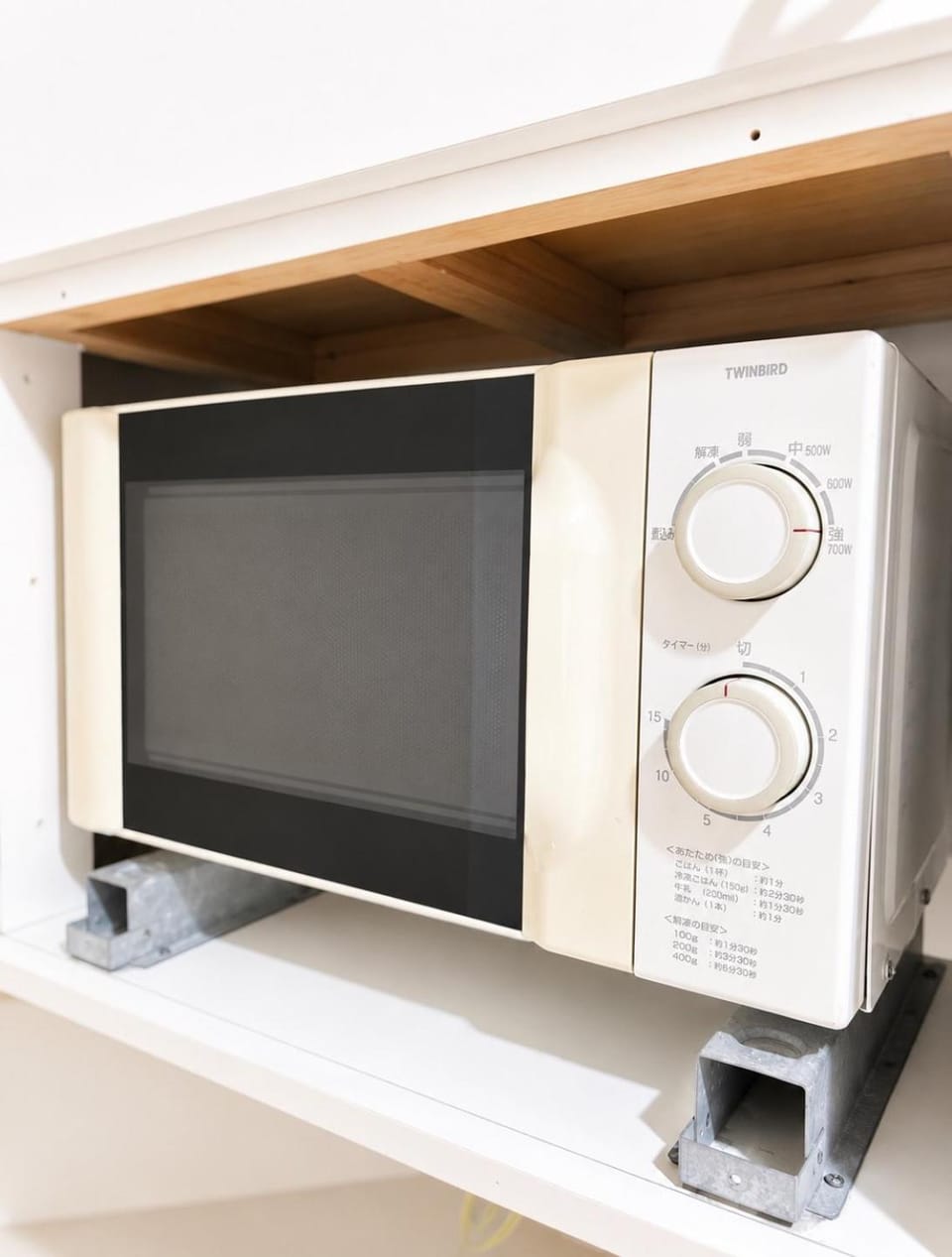 Kitchen or kitchenette, microwave