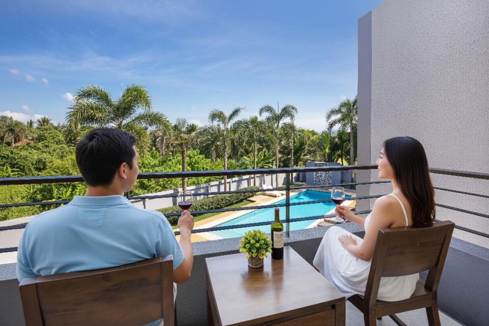 View (from property/room), Balcony/Terrace, Pool view, Swimming pool