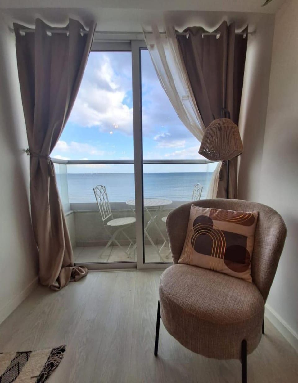 Natural landscape, Living room, Seating area, Sea view