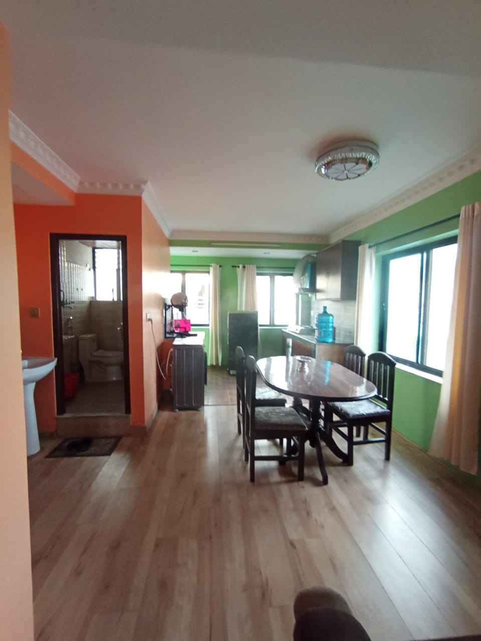 Kitchen or kitchenette, Living room, Dining area