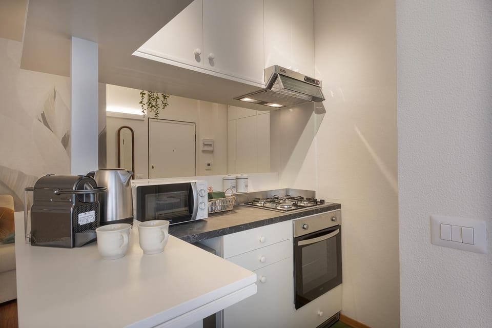 microwave, oven, stove