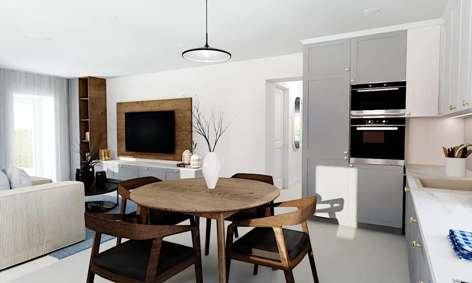 Kitchen or kitchenette, Dining area, oven, stove