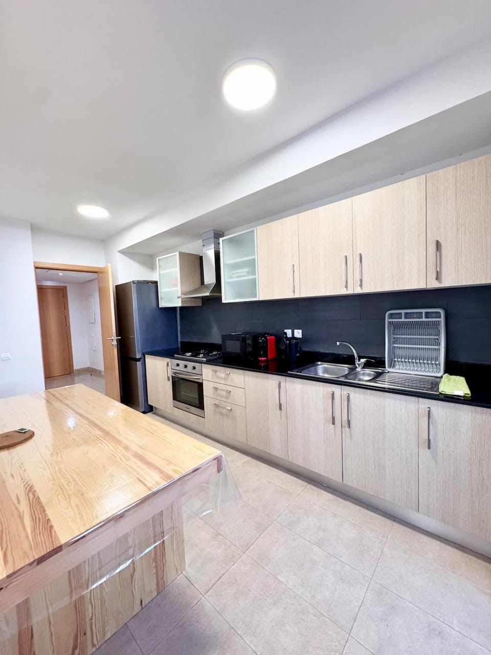 Kitchen or kitchenette, oven, stove