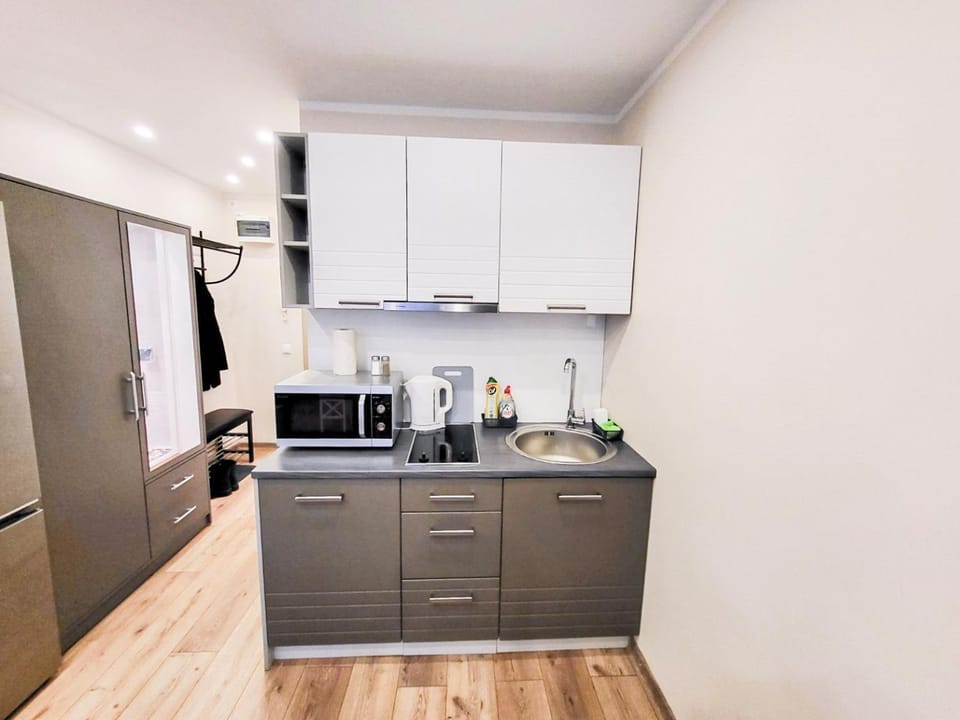 Coffee/tea facilities, Kitchen or kitchenette, stove