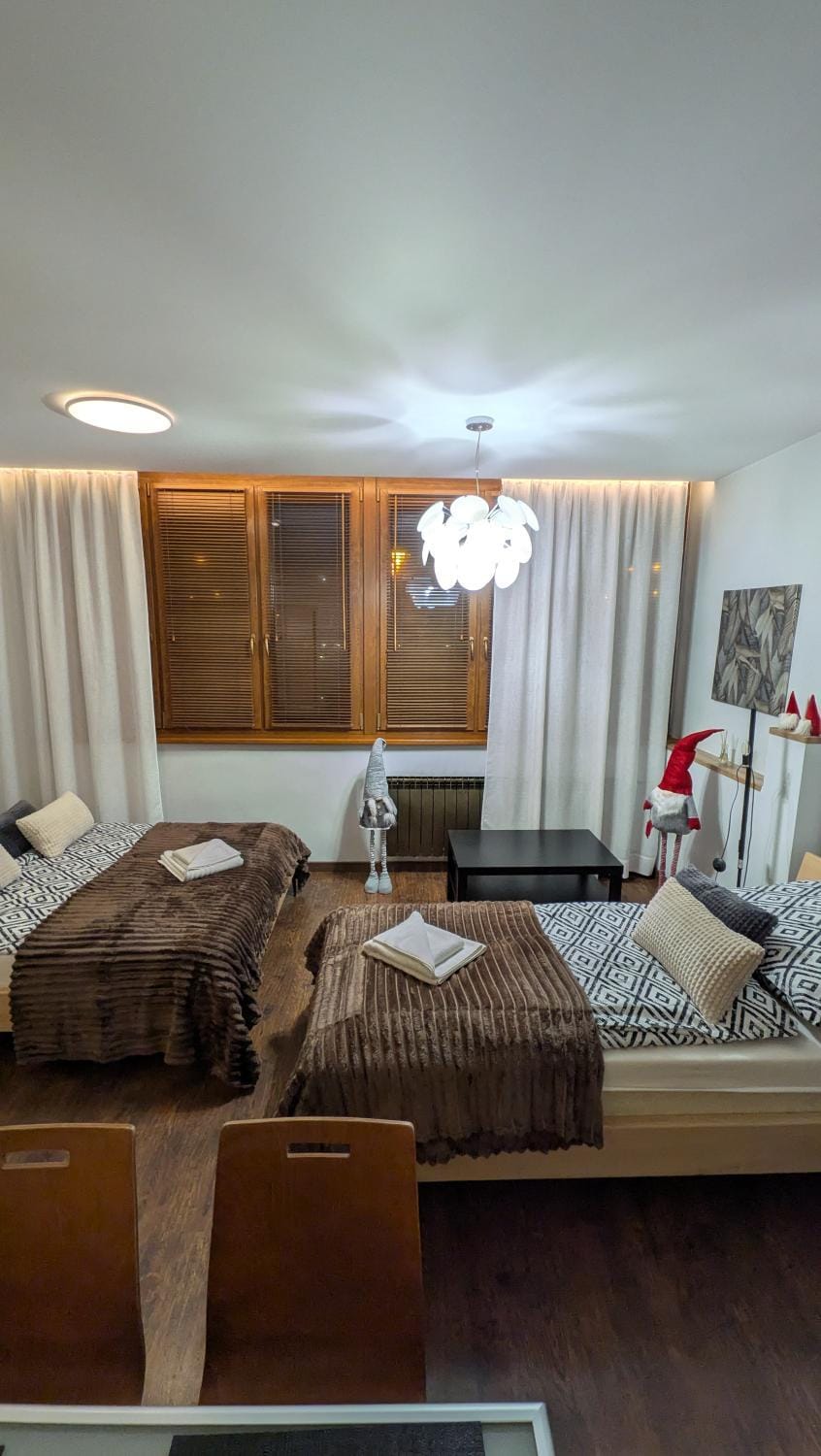 Bed, Living room, Photo of the whole room, Seating area, Bedroom