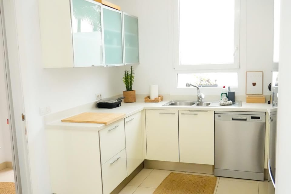 Kitchen or kitchenette, dishwasher