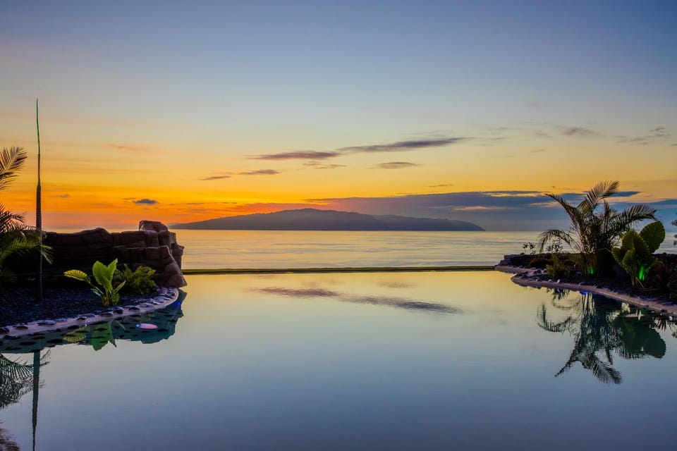 Natural landscape, Pool view, Sea view, Swimming pool, Sunset