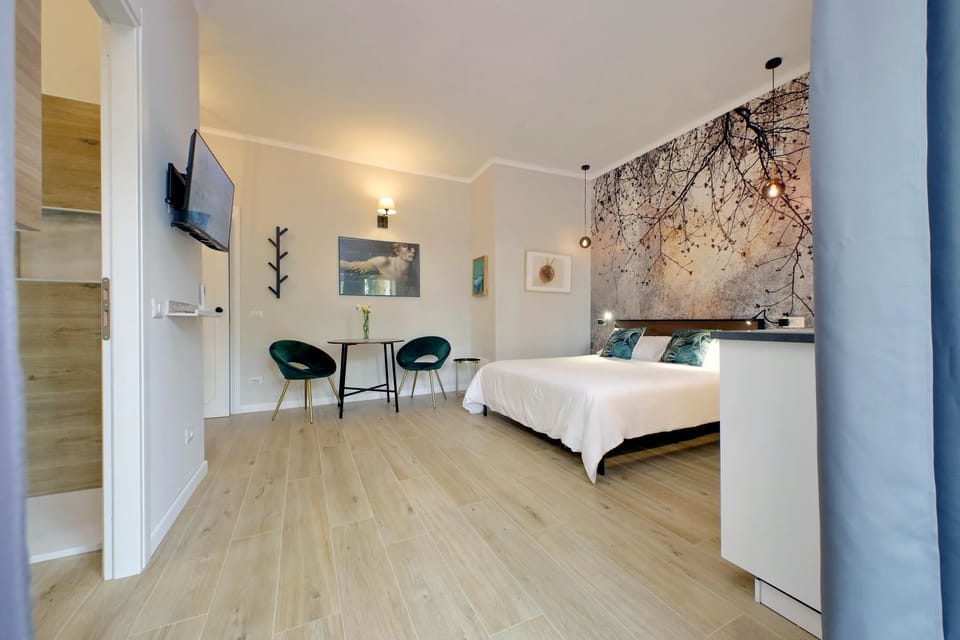 Bed, TV and multimedia, Kitchen or kitchenette, Photo of the whole room