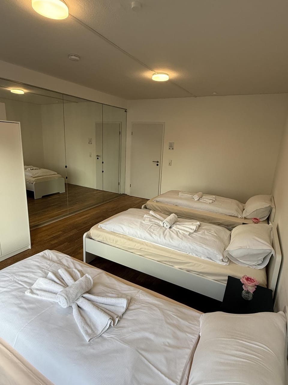 Bed, Bedroom, towels, wardrobe