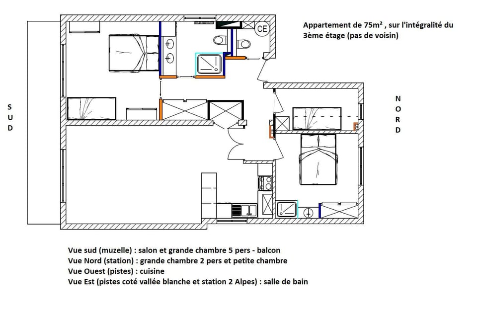LES MYOSOTIS BAT C Appartement 43 et 44 Apartment in Les Deux Alpes