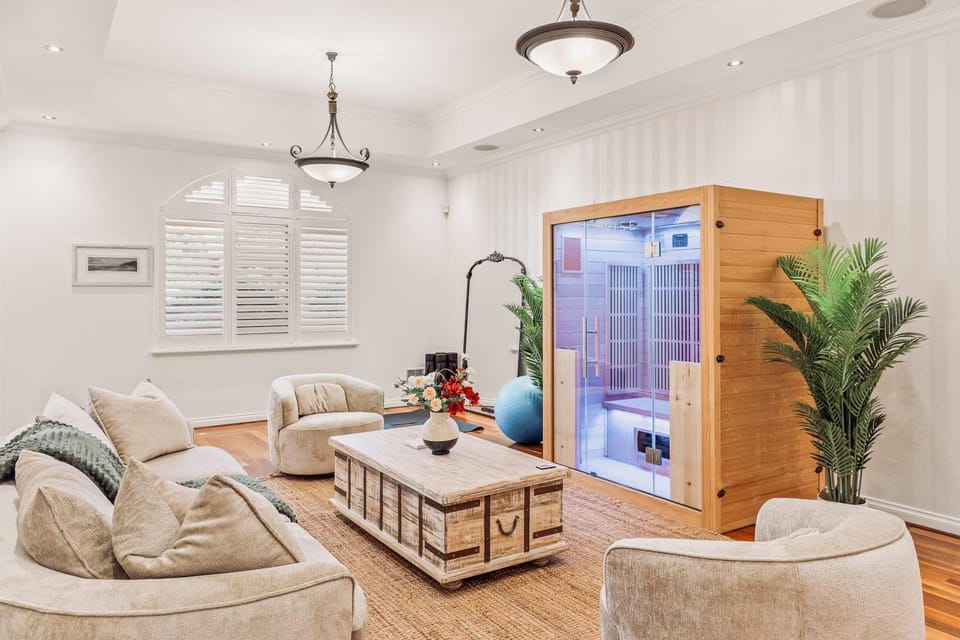 Sauna, Living room, Spa and wellness centre/facilities, Seating area