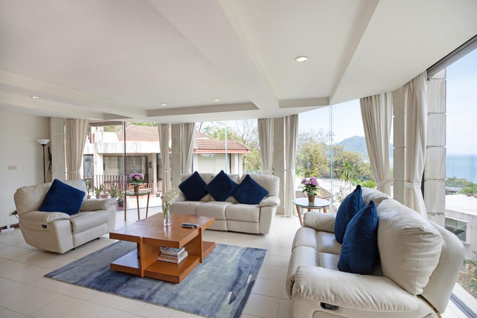 Living room, Seating area, Sea view