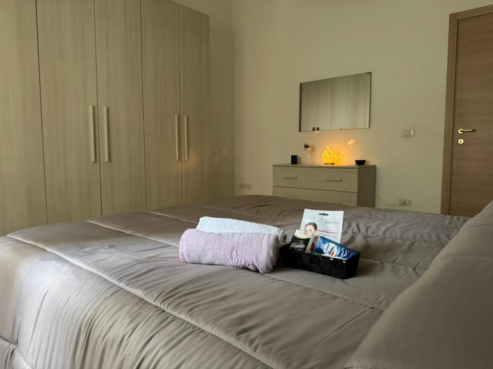 Bed, Photo of the whole room, Bedroom, towels, wardrobe