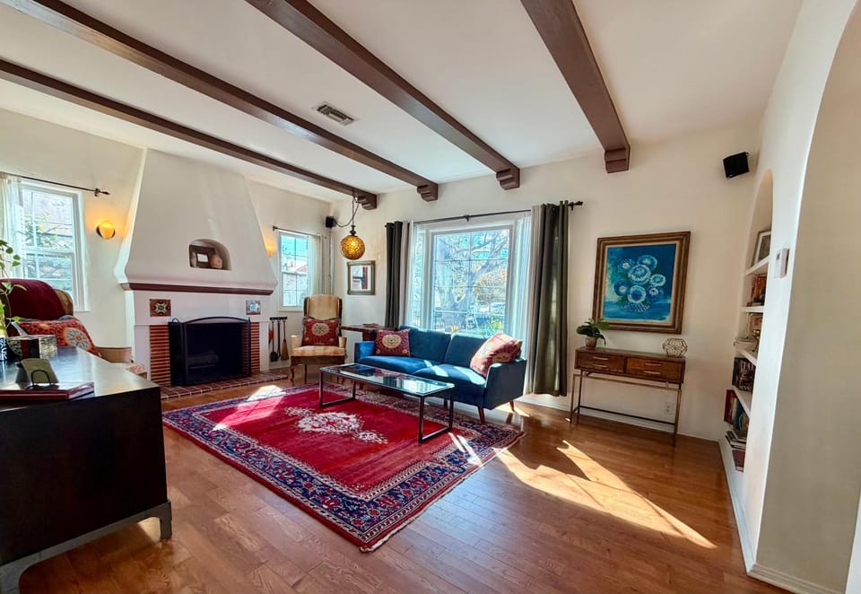 Living room, fireplace