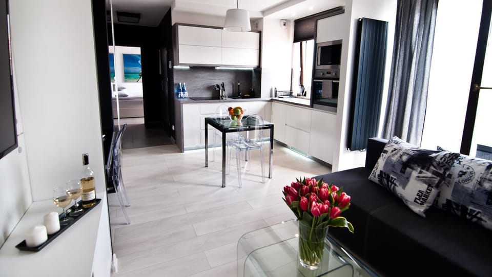 Living room, kitchen