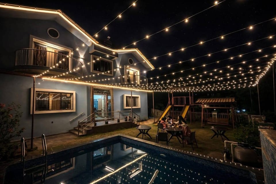 Patio, Night, Pool view, Swimming pool