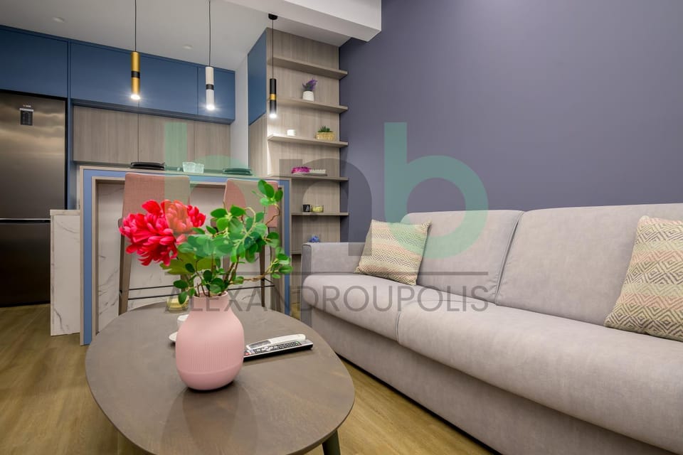Kitchen or kitchenette, Living room, Seating area