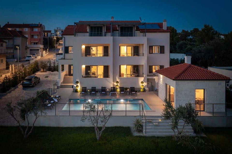 Property building, Night, Parking