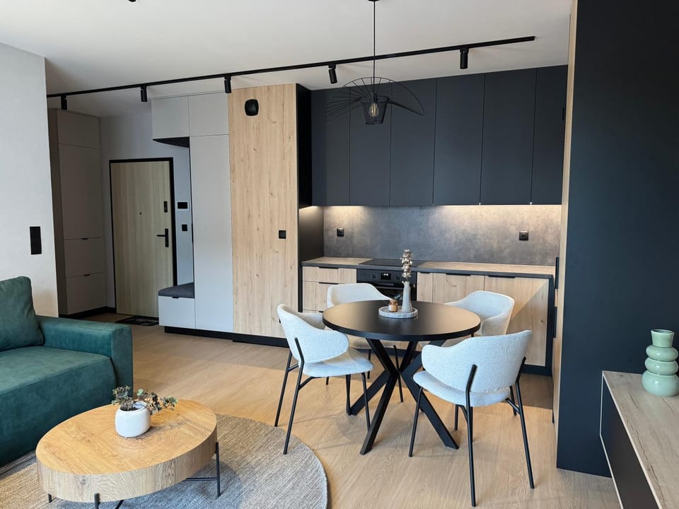 Kitchen or kitchenette, Living room, Dining area