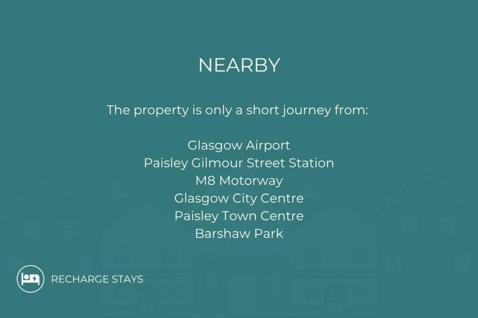 Free Parking | 3 Bedrooms | Sleeps 7 | Airport Apartment in Paisley