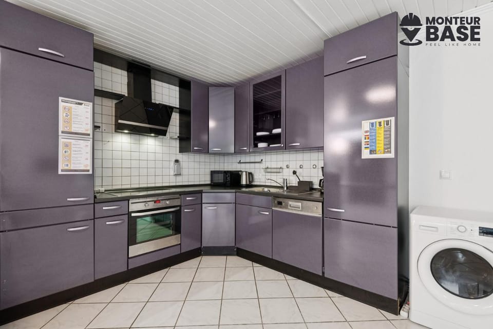 Kitchen or kitchenette, dishwasher, oven, stove, washing machine, dryer