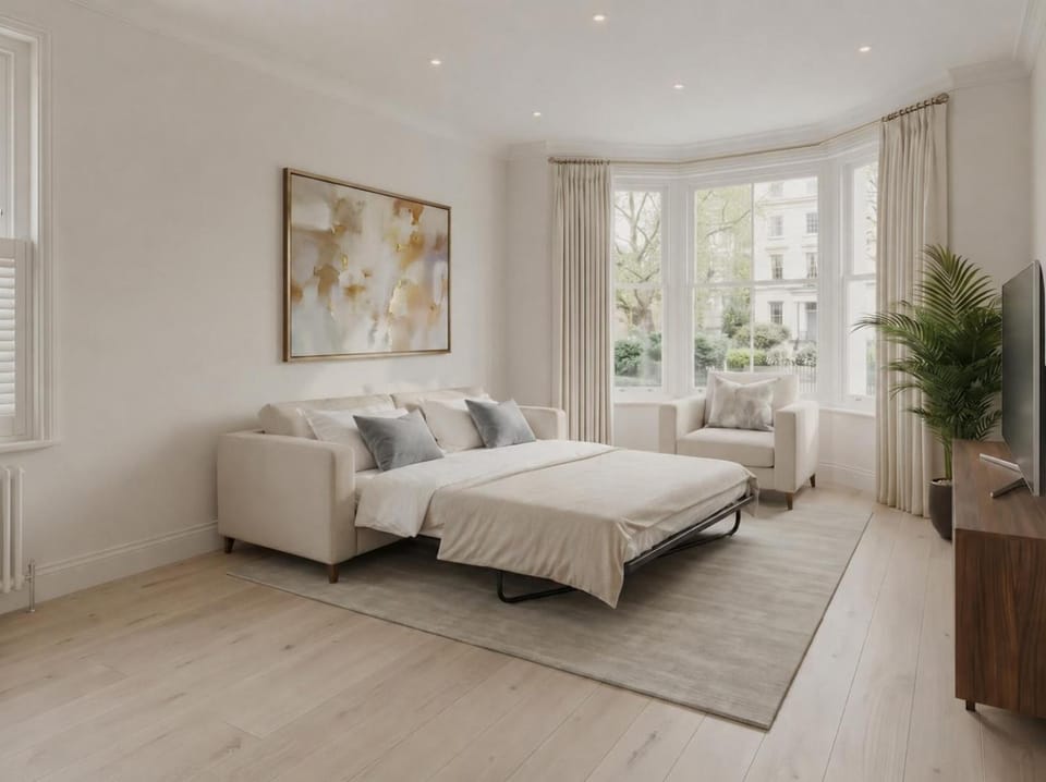 Bed, Living room