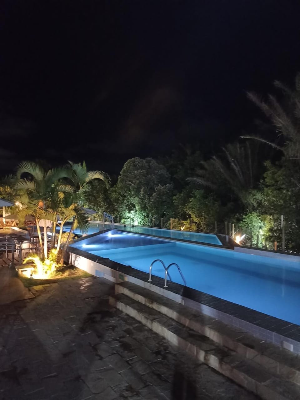 Night, Pool view, Swimming pool, Swimming pool