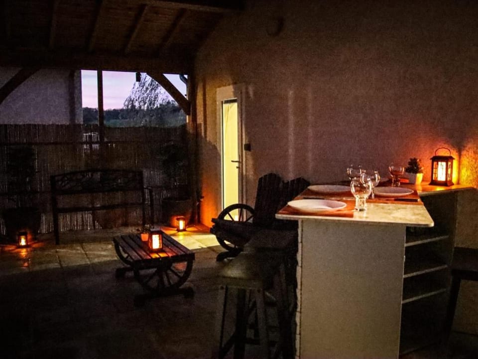 Terrasse couverte et BBQ - Petite maison cosy House in Auvergne-Rhône-Alpes
