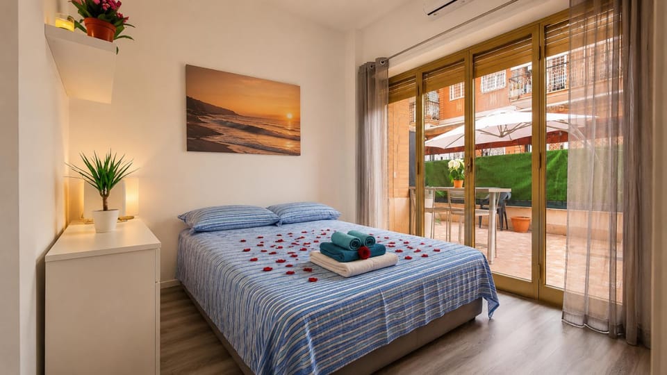 Patio, Patio, Bed, Garden view, Garden view