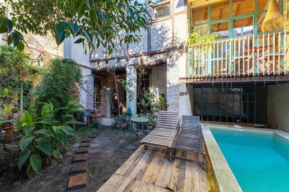 Property building, Living room, Swimming pool