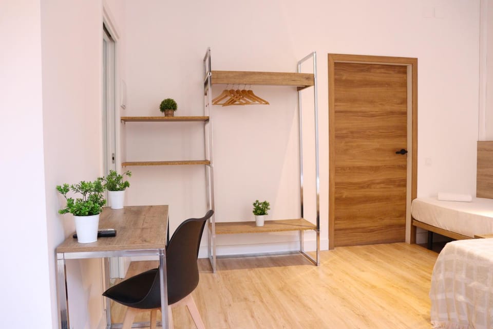 Seating area, wardrobe